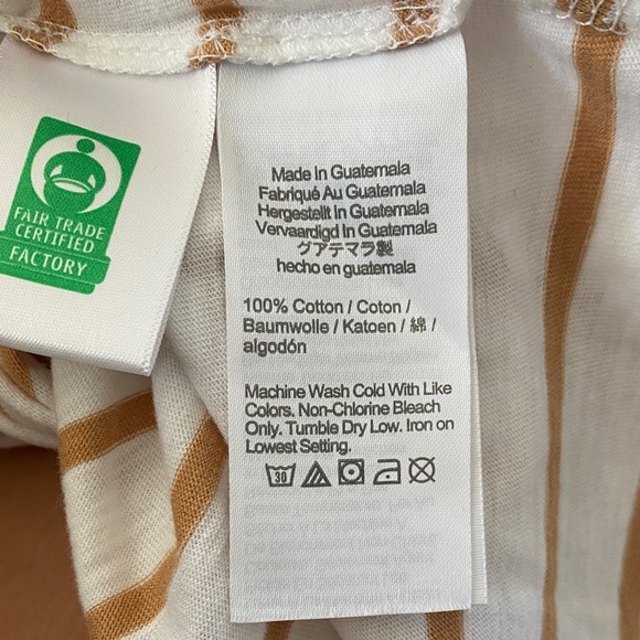 J. Crew - 100% Cotton Tan & White Striped Long Sleeve Tee - Size XL - Picture 6 of 6